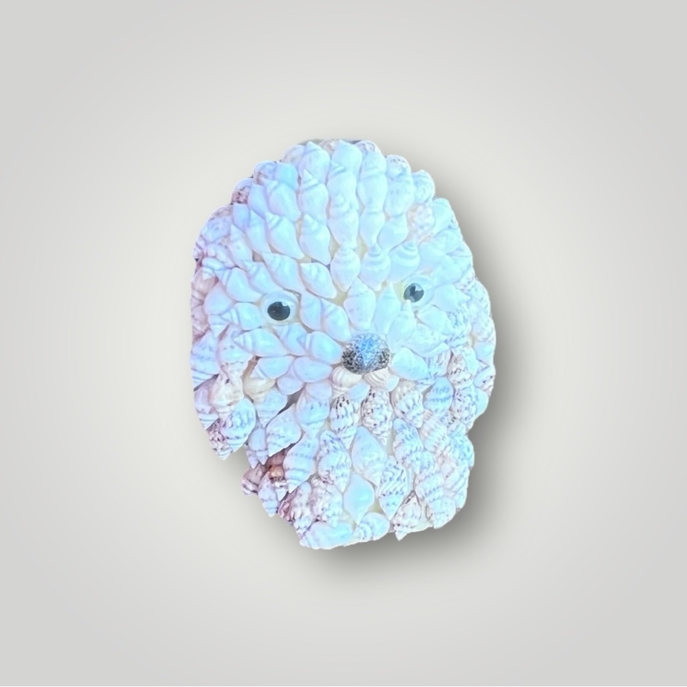🟢5/$25 White Seashell Dog Art